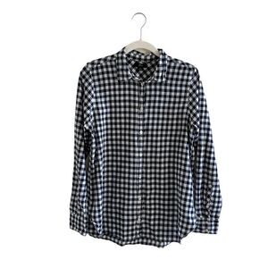 J. Crew Classic Fit Boy Shirt Crinkle Gingham Womens 6